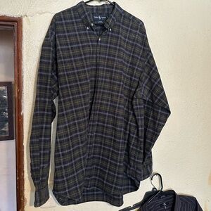 Polo Ralph Lauren Blaire Cotton Button Long Sleeve Green Plaid Men's Size XXL